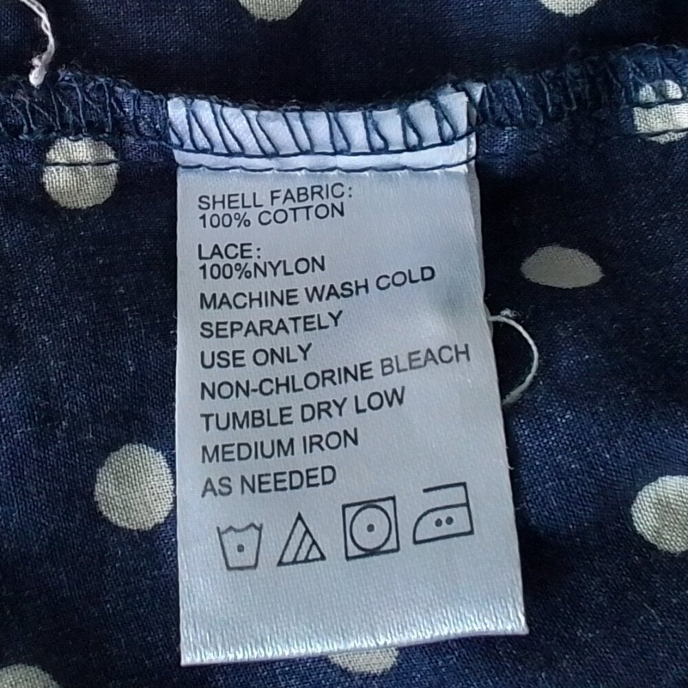 Anthropologie Navy Polka Dot Button-Up Blouse - Picture 9 of 10